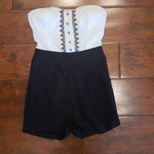 Black and white romper